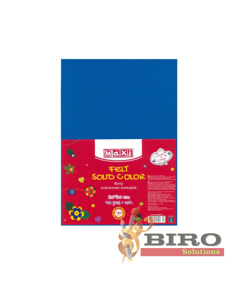 Fetru, 20x30cm, 180g/m2, albastru, 10 foi, MAXI